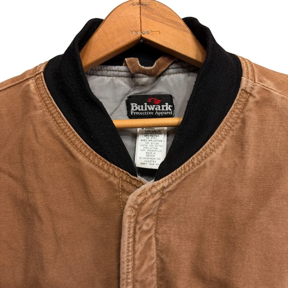Bulwark FR Mens Flame Resistant Work Vest Brown Westex UltraSoft Distressed L